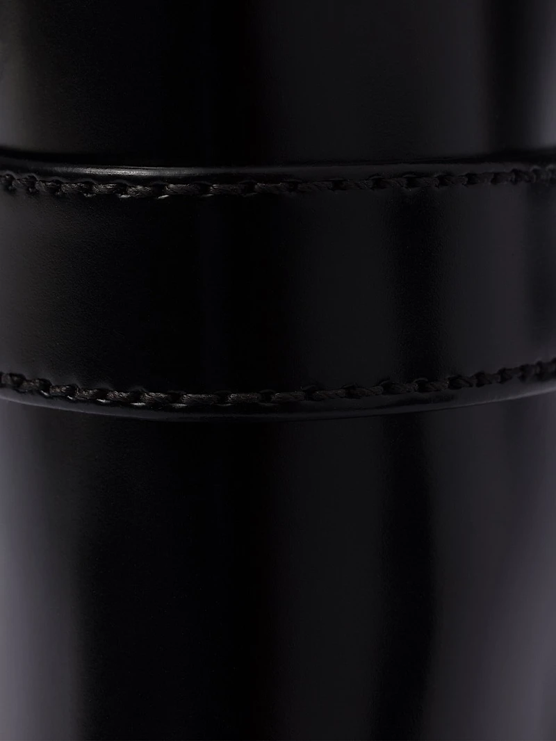 Brushed Leather Ankle Boots with Strap