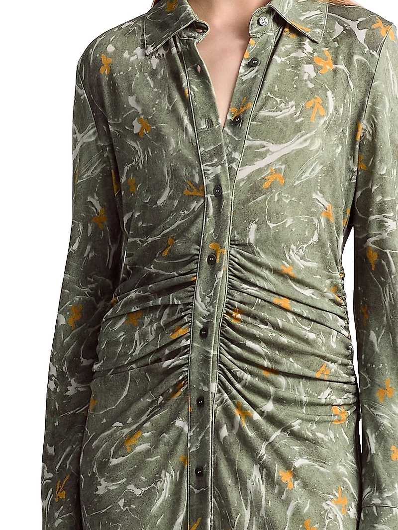Claudia Ruched Waist Shirtdress
