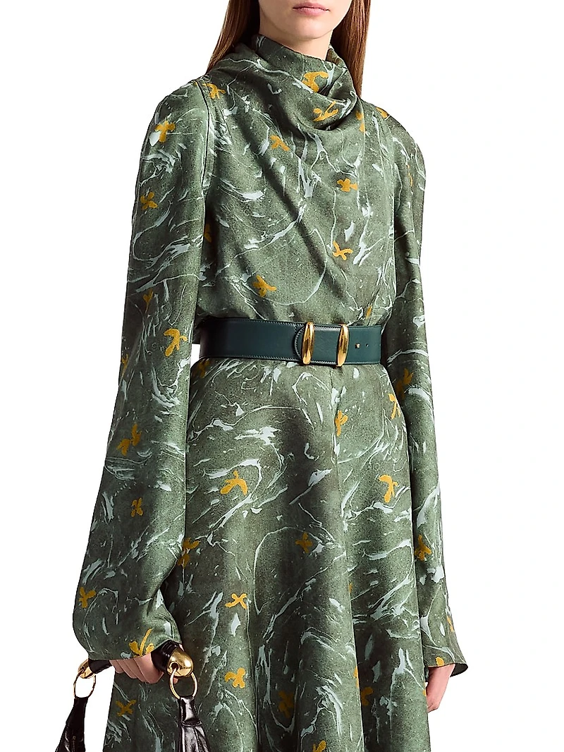 Cara Cowlneck Bird Print Top