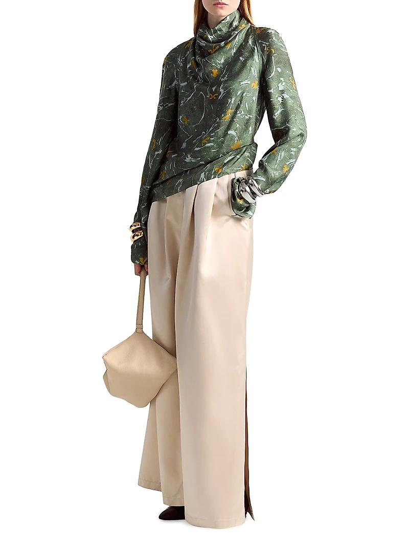 Cara Cowlneck Bird Print Top