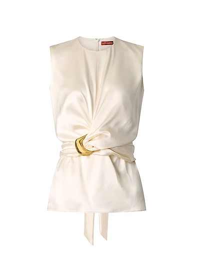 Tizzy Silk Wrap Top