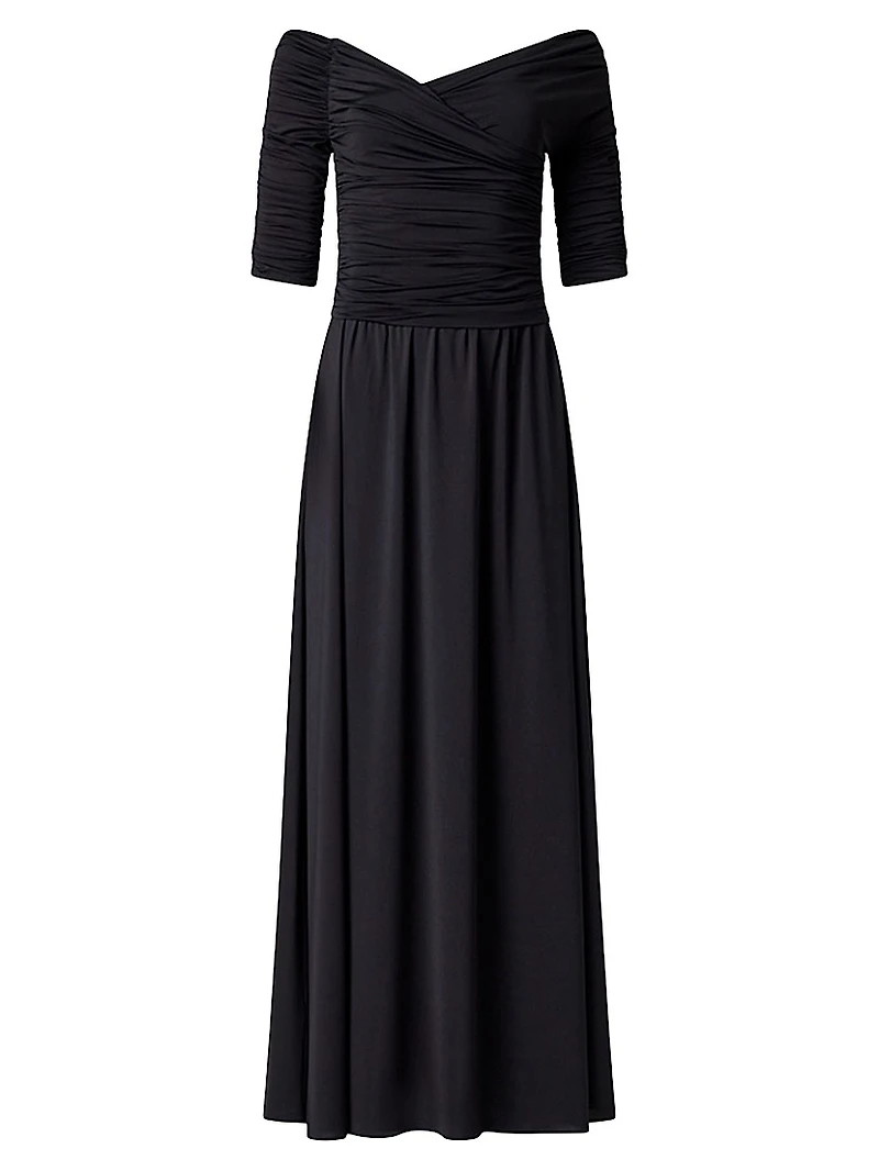 Char Ruched Off-The-Shoulder Maxi Dress