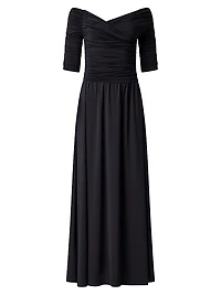 Char Ruched Off-The-Shoulder Maxi Dress