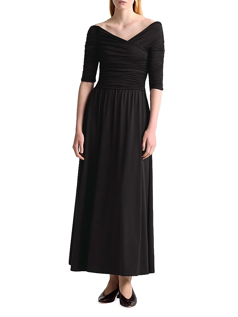 Char Ruched Off-The-Shoulder Maxi Dress