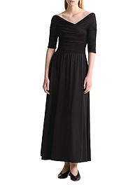 Char Ruched Off-The-Shoulder Maxi Dress