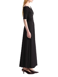 Char Ruched Off-The-Shoulder Maxi Dress