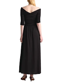 Char Ruched Off-The-Shoulder Maxi Dress