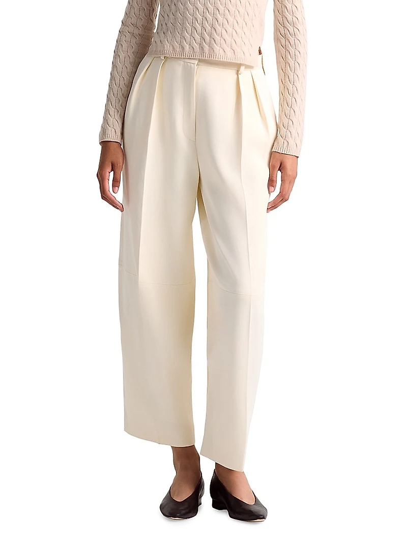 Dash Pleated Crepe Tapered Pants