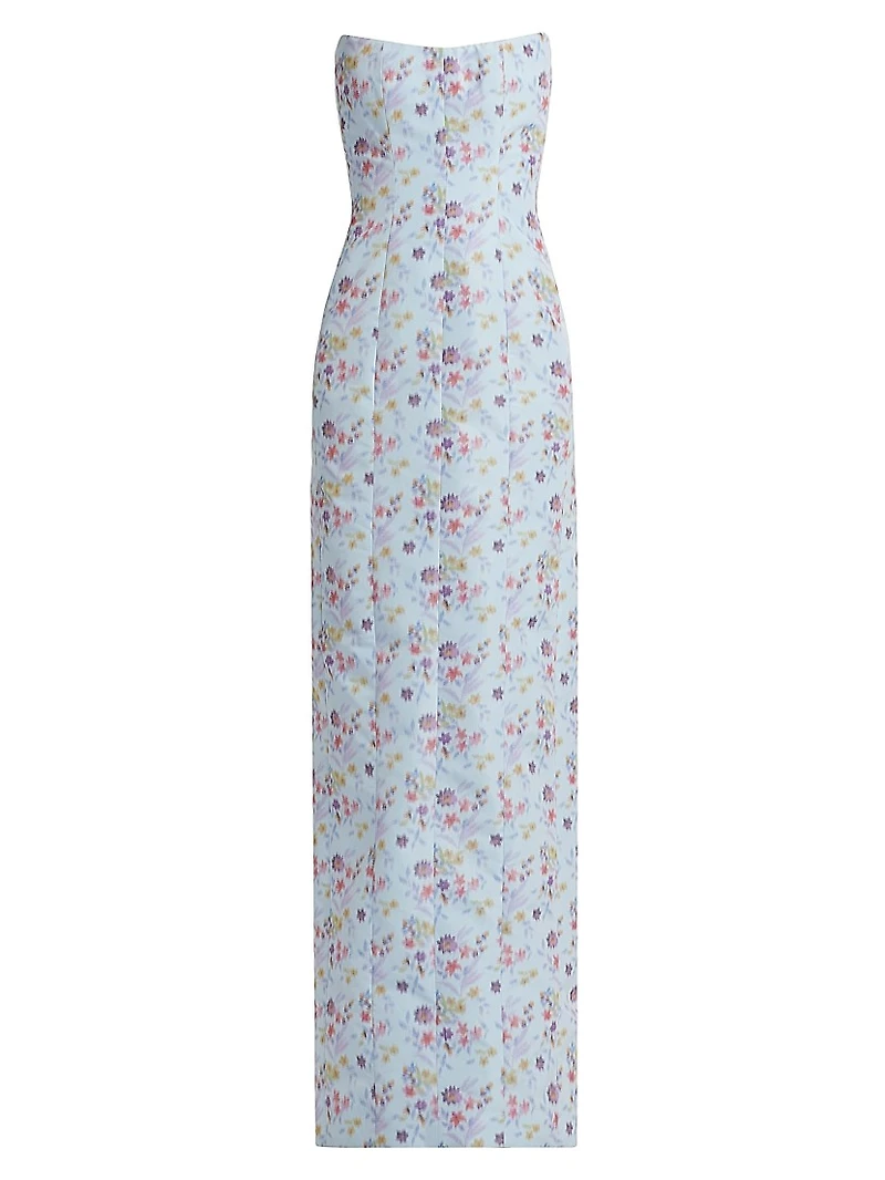 Odessa Floral Strapless Column Gown