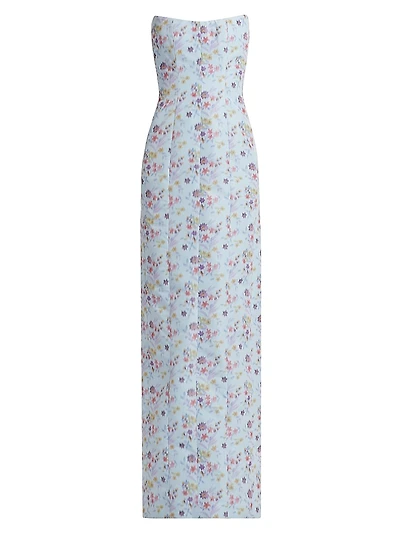 Odessa Floral Strapless Column Gown
