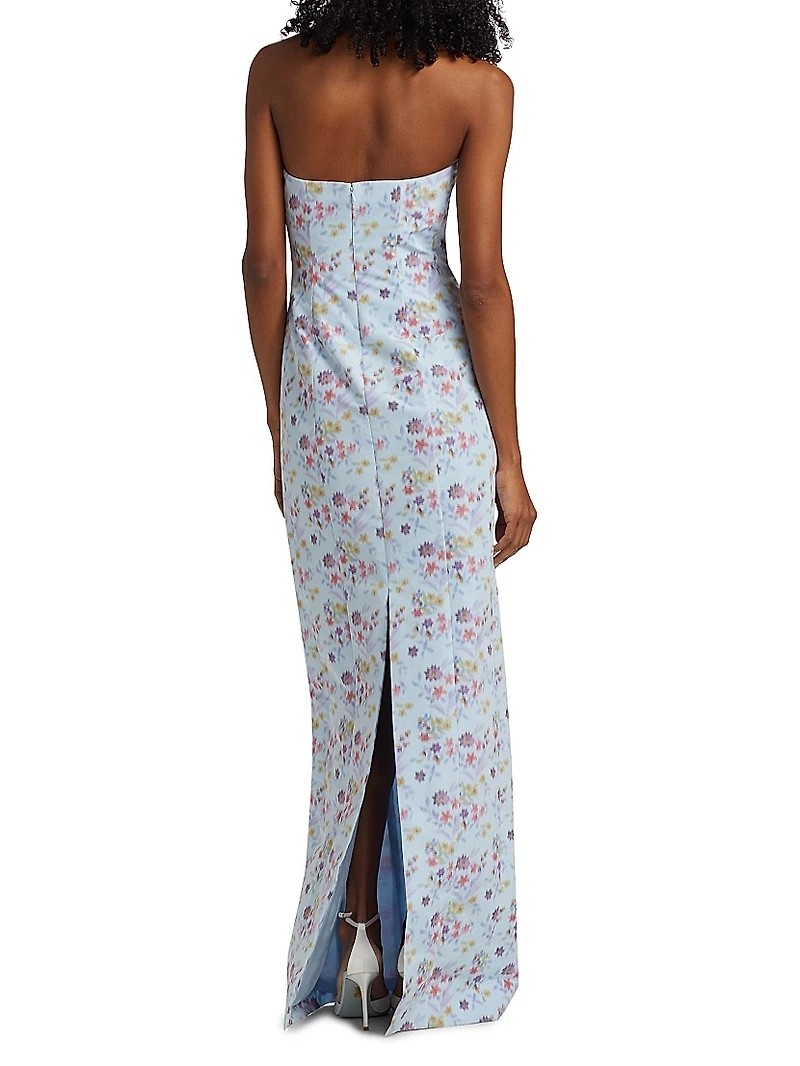 Odessa Floral Strapless Column Gown