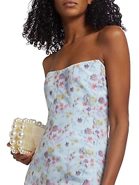 Odessa Floral Strapless Column Gown