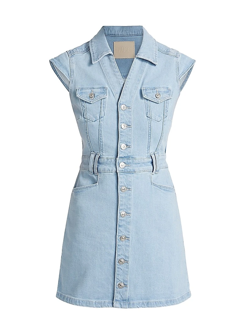 Jaxsyn Denim Button-Front Minidress