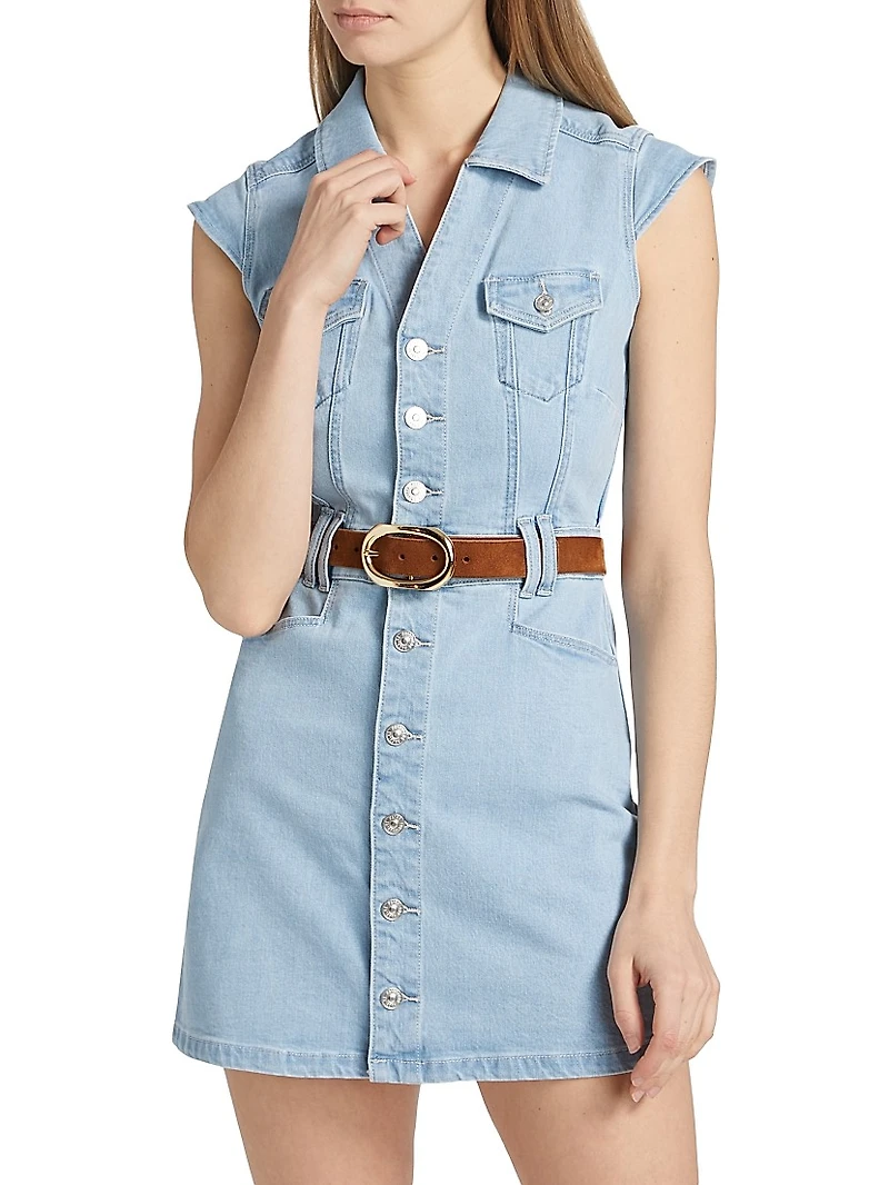 Jaxsyn Denim Button-Front Minidress