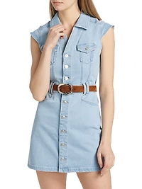 Jaxsyn Denim Button-Front Minidress