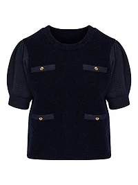 Lady Bouclé Short Puff Sleeve Sweater