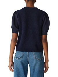 Lady Bouclé Short Puff Sleeve Sweater