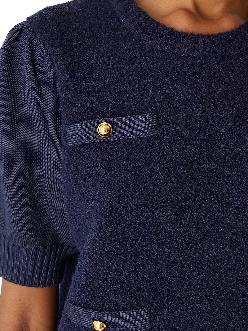 Lady Bouclé Short Puff Sleeve Sweater