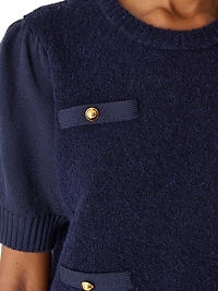 Lady Bouclé Short Puff Sleeve Sweater