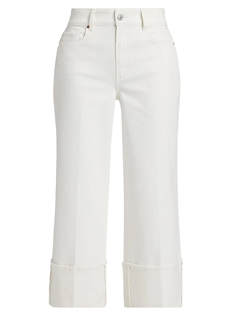 Sash Wide-Leg Ankle Crop Jeans