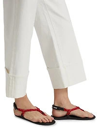 Sash Wide-Leg Ankle Crop Jeans