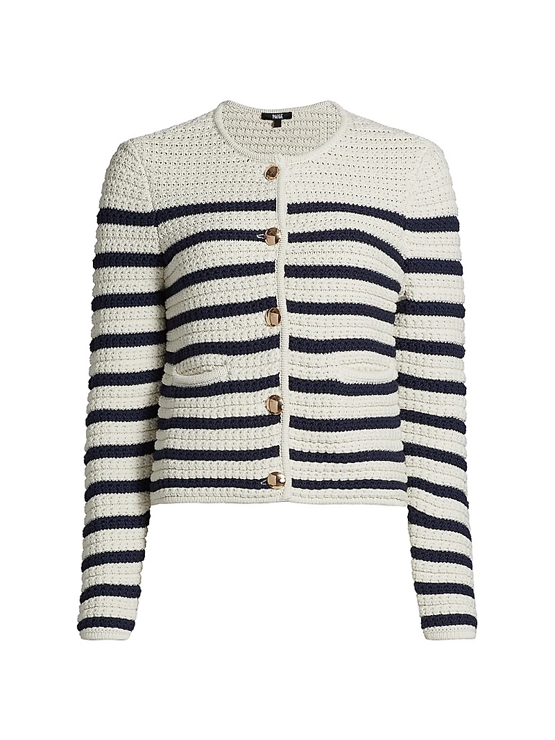 Oberon Striped Cotton Cardigan