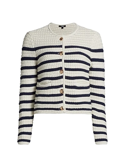 Oberon Striped Cotton Cardigan