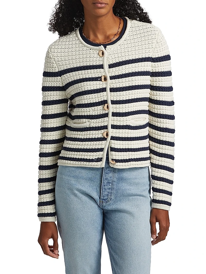 Oberon Striped Cotton Cardigan