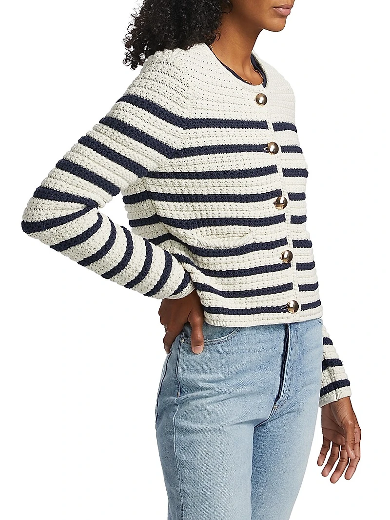 Oberon Striped Cotton Cardigan