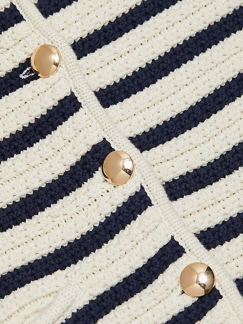 Oberon Striped Cotton Cardigan