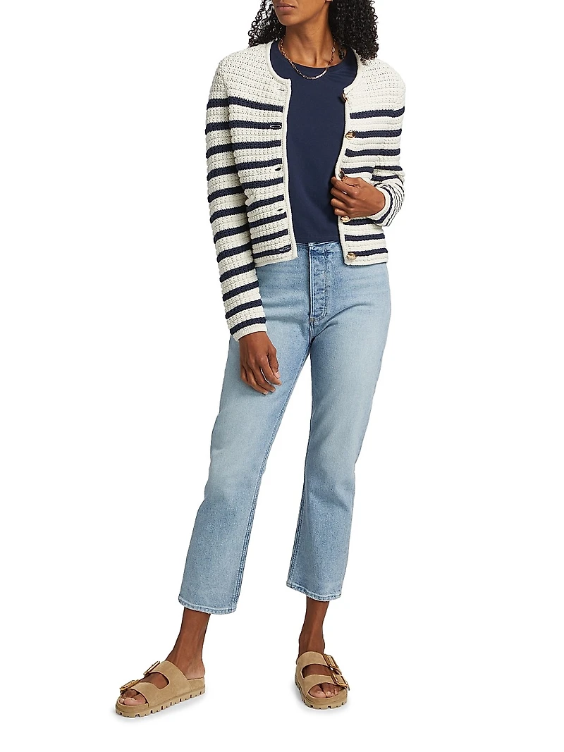 Oberon Striped Cotton Cardigan