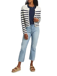 Oberon Striped Cotton Cardigan