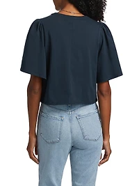 Sigrid Cotton Flounce-Sleeve Top