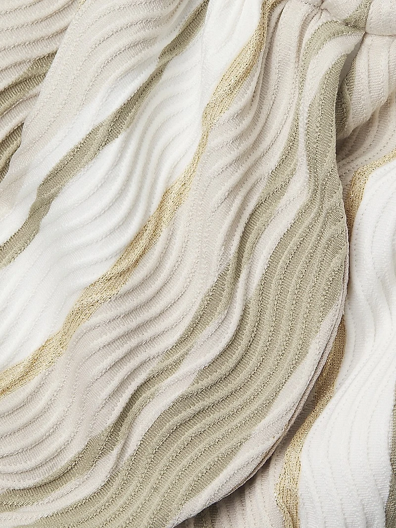 Marie Striped Metallic Halter Bikini Top