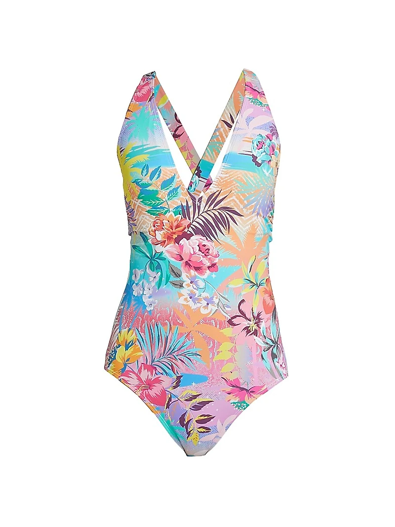 Zeru Cross-Back One-Piece Swimsuit