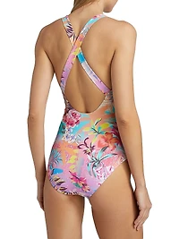 Zeru Cross-Back One-Piece Swimsuit