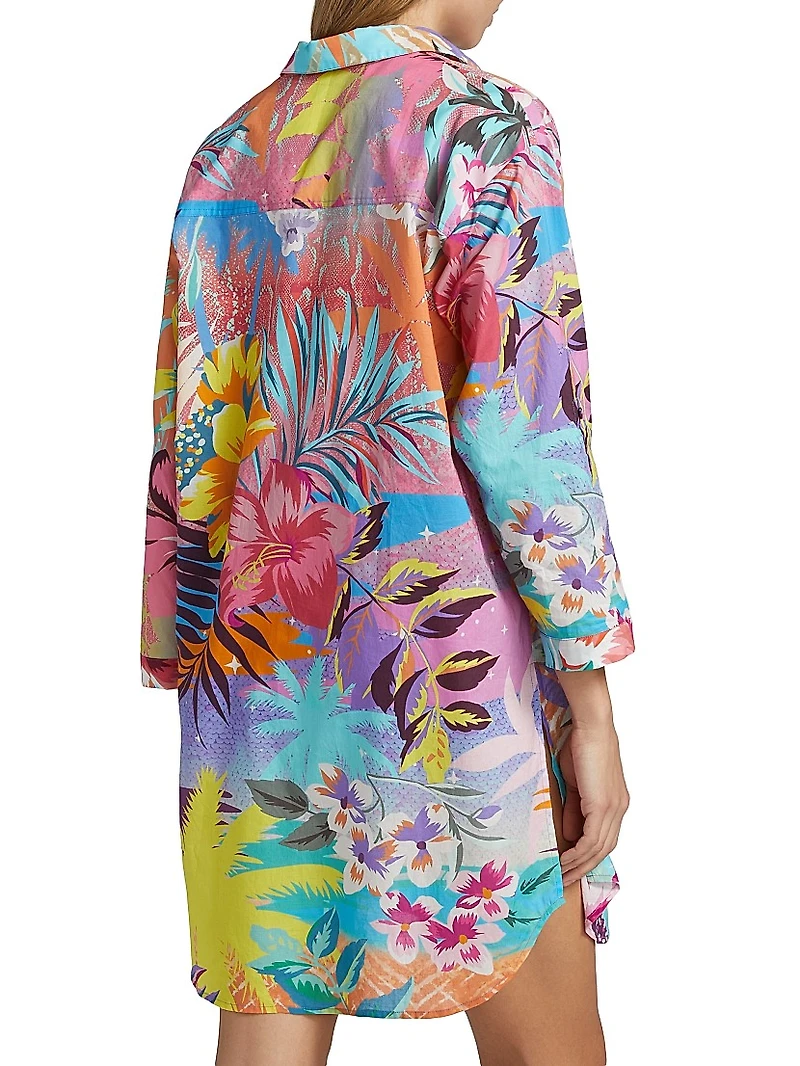 Zeru Button-Front Cover-Up Shirtdress