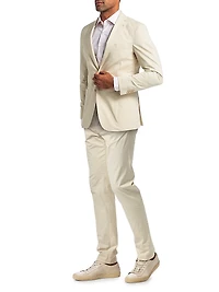 Stretch Cotton Poplin Two-Button Slim-Fit Suit