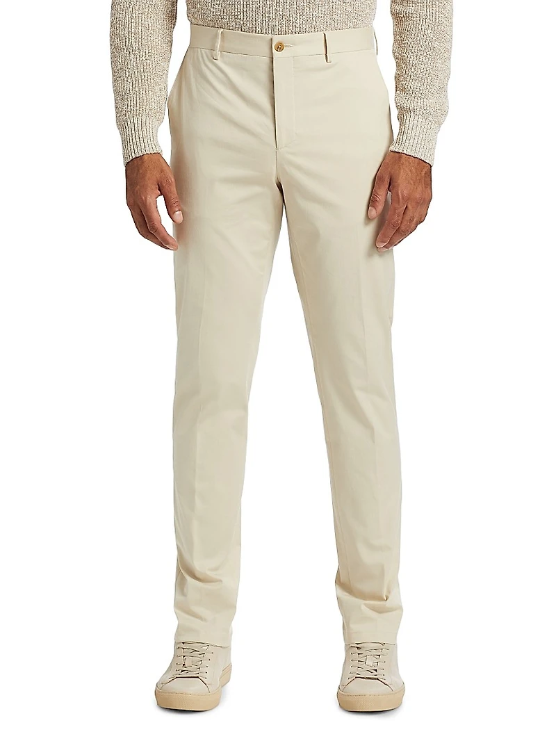 Stretch Cotton Poplin Two-Button Slim-Fit Suit