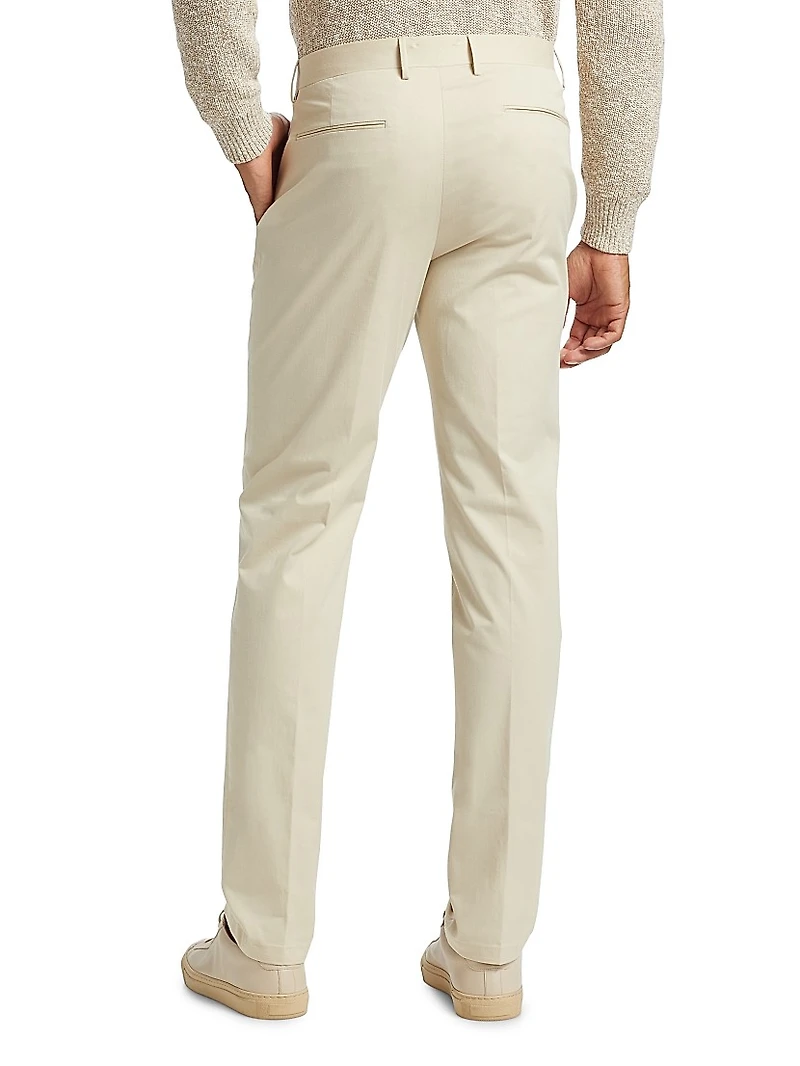 Stretch Cotton Poplin Two-Button Slim-Fit Suit