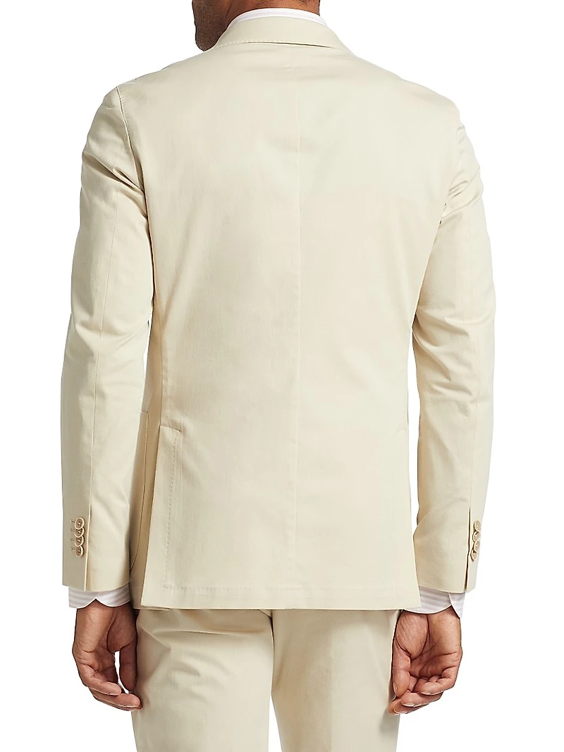 Stretch Cotton Poplin Two-Button Slim-Fit Suit