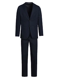 Stretch Cotton Poplin Two-Button Slim-Fit Suit