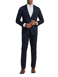 Stretch Cotton Poplin Two-Button Slim-Fit Suit