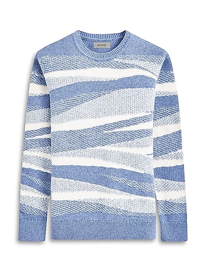 Textured Stripe Crewneck Sweater