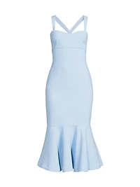 Dalia Sheath Flounce Cocktail Dress