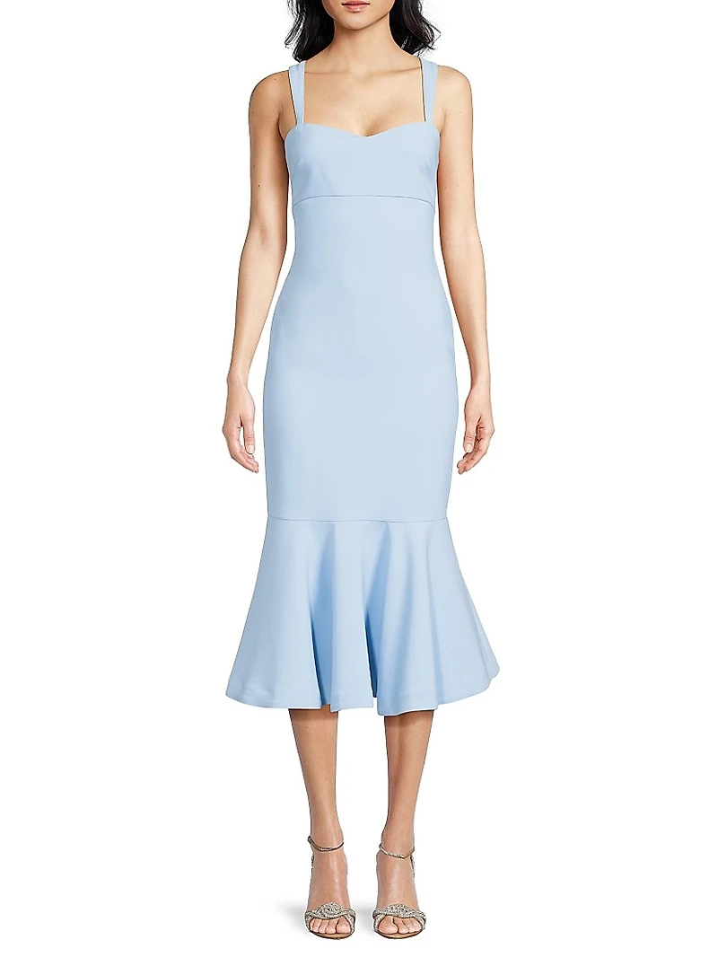 Dalia Sheath Flounce Cocktail Dress