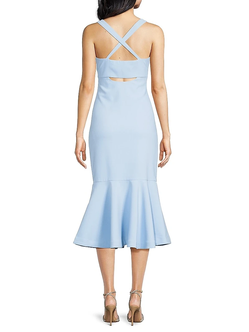 Dalia Sheath Flounce Cocktail Dress