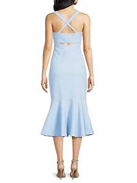 Dalia Sheath Flounce Cocktail Dress