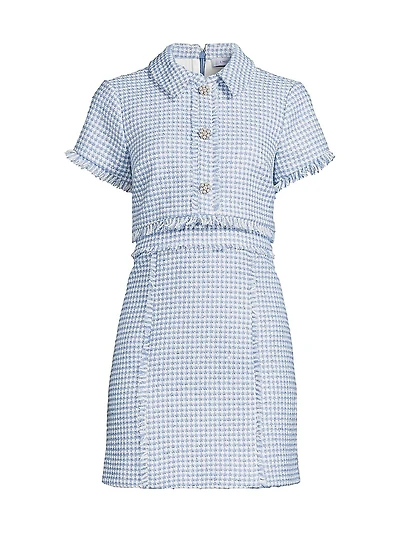 Daisy Gingham Tweed Minidress