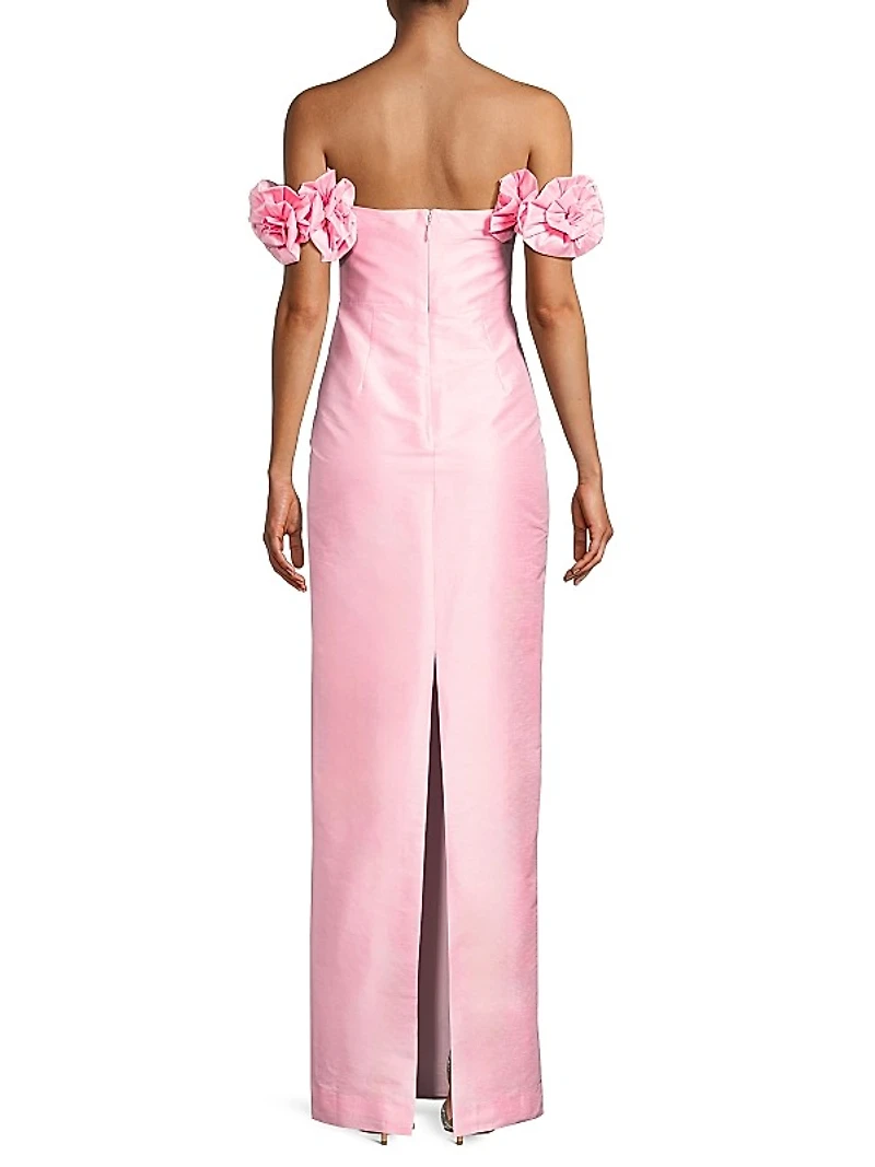 Azi Off-the-Shoulder Column Gown